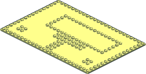 Baseplate 16 x 24 with Set 080 Large White House Studs