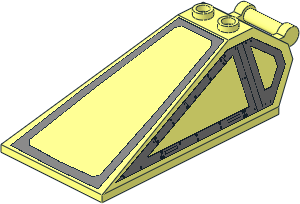 Windscreen  8 x  4 x  2 with Handle and  2 Studs with Silver Cockpit Windows and Rivets Pattern