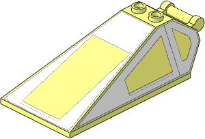 Windscreen  8 x  4 x  2 with Handle and  2 Studs with White Cockpit Windows Pattern