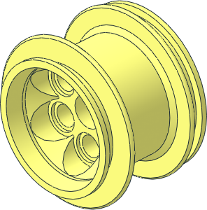 Wheel 25 x 28 VR with 35mm Diameter Rear Rim and Complete Cross Axle Hole