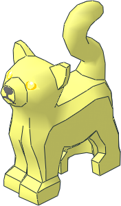 =Animal Cat Standing Looking Forward with Yellow Eyes and Dark Bluish Grey Nose and Mouth Pattern