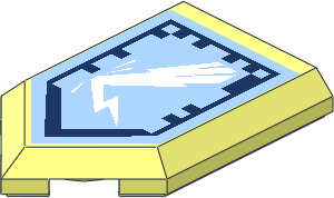 Tile  3 x  2 with Angled End with Nexo Power Shield Pattern - Backlash Lightning