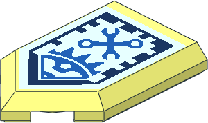 Tile  3 x  2 with Angled End with Nexo Power Shield Pattern - Mech Master