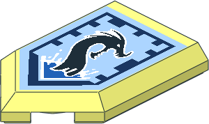 Tile  3 x  2 with Angled End with Nexo Power Shield Pattern - Sea Dragon