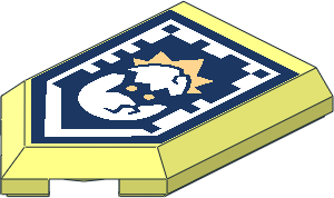 Tile  3 x  2 with Angled End with Nexo Power Shield Pattern - Egg of Doom