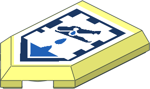 Tile  3 x  2 with Angled End with Nexo Power Shield Pattern - Croc Tears