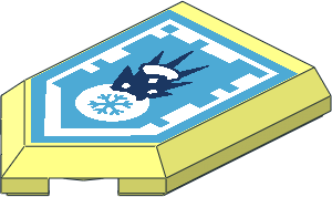 Tile  3 x  2 with Angled End with Nexo Power Shield Pattern - Ice Burst