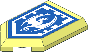 Tile  3 x  2 with Angled End with Nexo Power Shield Pattern - Dragon of Justice