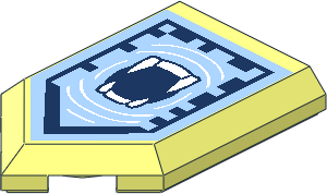 Tile  3 x  2 with Angled End with Nexo Power Shield Pattern - Roaring Righteousness