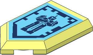 Tile  3 x  2 with Angled End with Nexo Power Shield Pattern - Order of the Knights Code