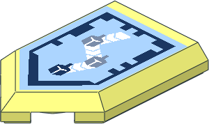 Tile  3 x  2 with Angled End with Nexo Power Shield Pattern - Beam Jump