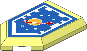 Tile  3 x  2 with Angled End with Nexo Power Shield Pattern - Rocketship