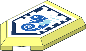 Tile  3 x  2 with Angled End with Nexo Power Shield Pattern - Veil of Concealment