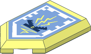 Tile  3 x  2 with Angled End with Nexo Power Shield Pattern - Zap Zap