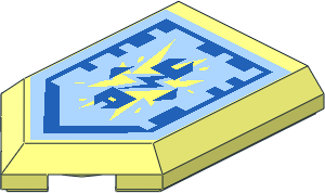 Tile  3 x  2 with Angled End with Nexo Power Shield Pattern - Ultra Armor Activate