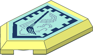 Tile  3 x  2 with Angled End with Nexo Power Shield Pattern - Broom of Doom