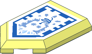 Tile  3 x  2 with Angled End with Nexo Power Shield Pattern - Brain Freeze