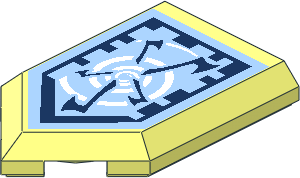 Tile  3 x  2 with Angled End with Nexo Power Shield Pattern - Whirlwind