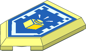 Tile  3 x  2 with Angled End with Nexo Power Shield Pattern - Cool Creation