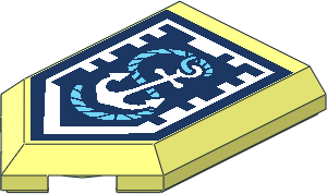 Tile  3 x  2 with Angled End with Nexo Power Shield Pattern - Ship Wrecker