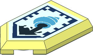 Tile  3 x  2 with Angled End with Nexo Power Shield Pattern - Shadow Snail