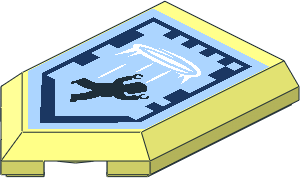 Tile  3 x  2 with Angled End with Nexo Power Shield Pattern - Air Portal