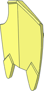 Minifig Shield Broad with Spiked Bottom and Cutout Corner