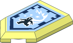 Tile  3 x  2 with Angled End with Nexo Power Shield Pattern - Cool Moves