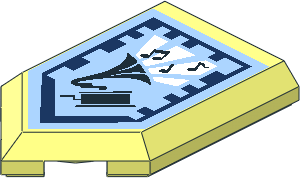 Tile  3 x  2 with Angled End with Nexo Power Shield Pattern - Drop the Beat