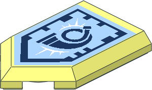 Tile  3 x  2 with Angled End with Nexo Power Shield Pattern - Hornblower