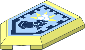 Tile  3 x  2 with Angled End with Nexo Power Shield Pattern - Ice Cream