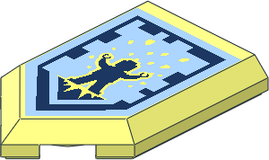 Tile  3 x  2 with Angled End with Nexo Power Shield Pattern - Inverted Charge