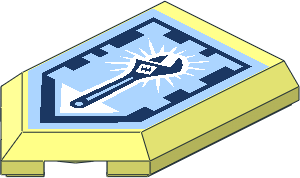 Tile  3 x  2 with Angled End with Nexo Power Shield Pattern - Squeeze Wrench