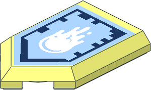 Tile  3 x  2 with Angled End with Nexo Power Shield Pattern - Yeti Sneeze