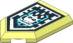 Tile  3 x  2 with Angled End with Nexo Power Shield Pattern - Collapsing Crumble