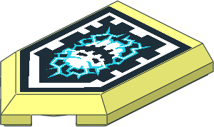 Tile  3 x  2 with Angled End with Nexo Power Shield Pattern - Thundering Thrash