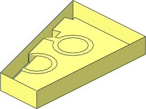 ~Wing  2 x  3 Right without Studs and Top Face