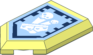 Tile  3 x  2 with Angled End with Nexo Power Shield Pattern - Wedgie of Doom