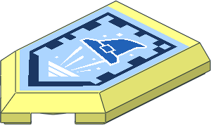 Tile  3 x  2 with Angled End with Nexo Power Shield Pattern - Magician's Hat