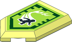 Tile  3 x  2 with Angled End with Nexo Power Shield Pattern - Super Human Speed