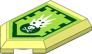 Tile  3 x  2 with Angled End with Nexo Power Shield Pattern - Poison Burst