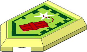 Tile  3 x  2 with Angled End with Nexo Power Shield Pattern - Dynamighty