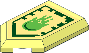 Tile  3 x  2 with Angled End with Nexo Power Shield Pattern - Slime Blast