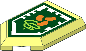 Tile  3 x  2 with Angled End with Nexo Power Shield Pattern - Bonkers Beans