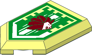 Tile  3 x  2 with Angled End with Nexo Power Shield Pattern - Lion of Bravery