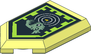 Tile  3 x  2 with Angled End with Nexo Power Shield Pattern - Dazzling Lure