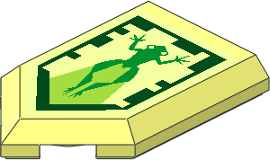 Tile  3 x  2 with Angled End with Nexo Power Shield Pattern - Bullfrog Superbound