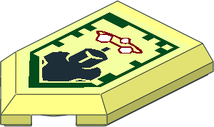 Tile  3 x  2 with Angled End with Nexo Power Shield Pattern - Stone Stun