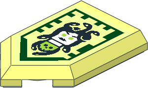 Tile  3 x  2 with Angled End with Nexo Power Shield Pattern - Gaze of the Gorgon