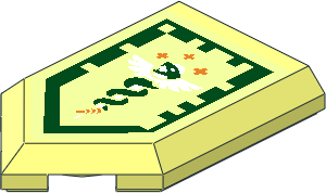 Tile  3 x  2 with Angled End with Nexo Power Shield Pattern - Serpent of Anti Virus